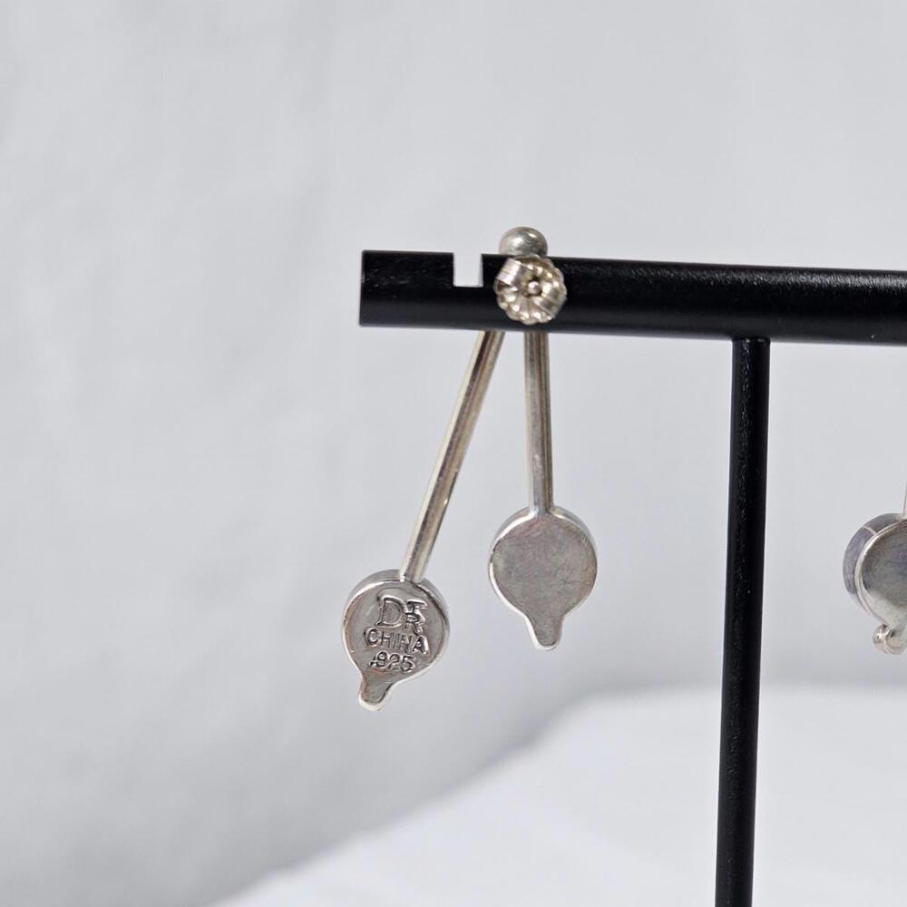 DTR Sterling Silver Turquoise Earrings. 925 Western Boho Cowgirl Minamlist Studs - Picture 3 of 8